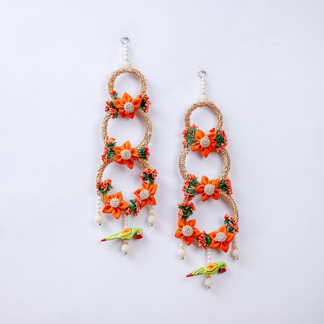 Orange Blossom Triple Ring Wall Decor
