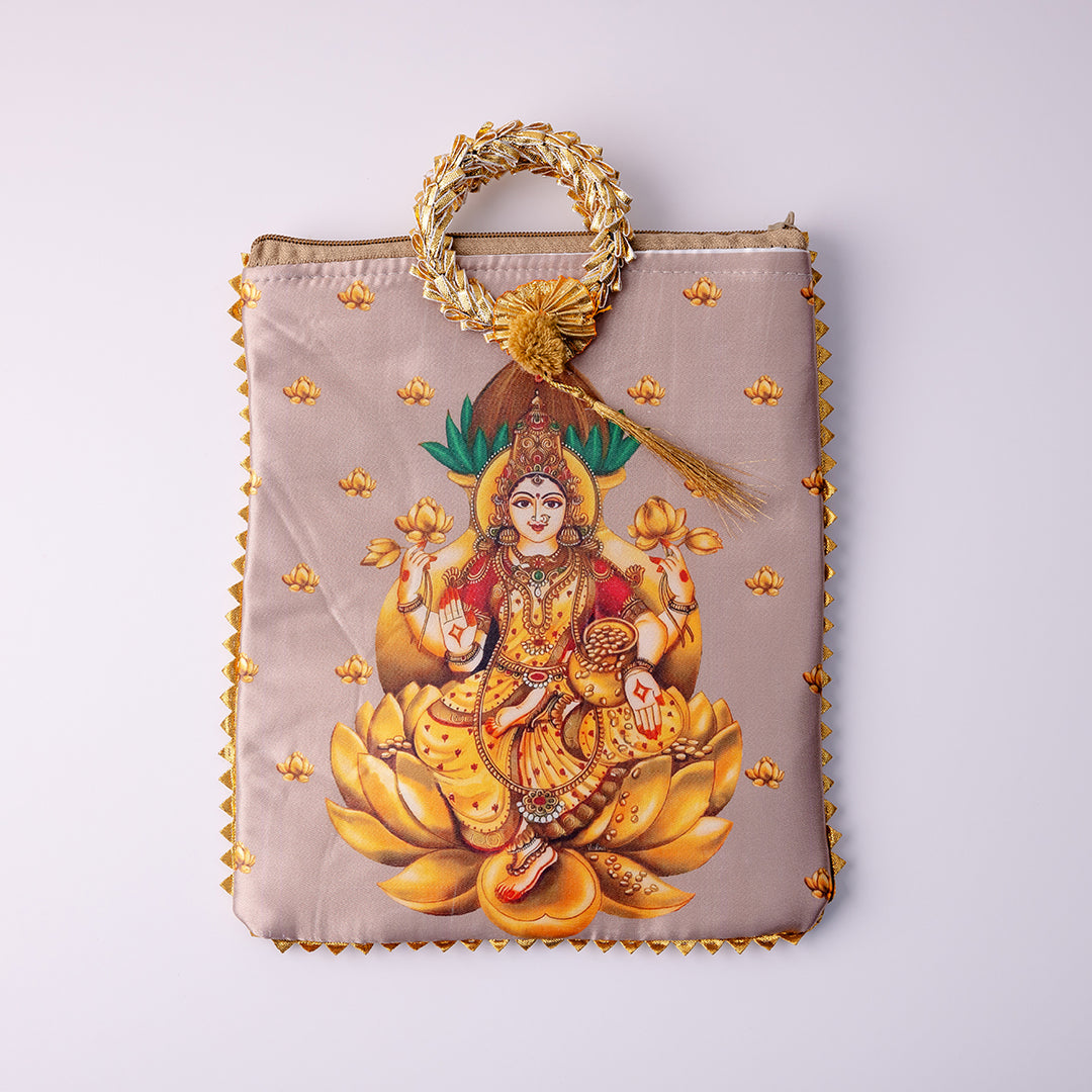 Lakshmi Fabric Gift Bag - Beige