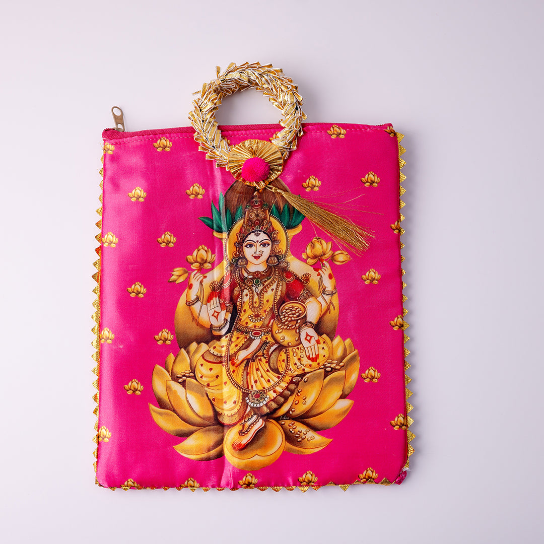 Lakshmi Fabric Gift Bag - Fuchsia