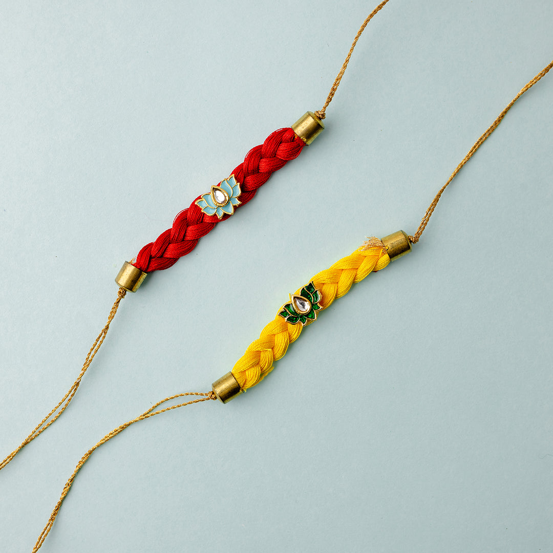 Kesar Gulal Dhaaga - Set of 2 Rakhis