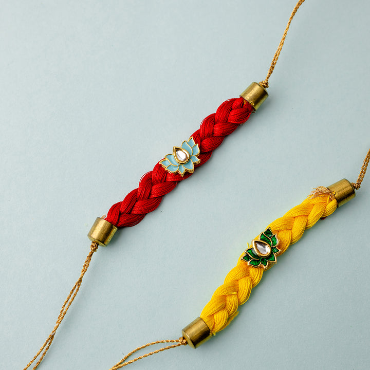 Kesar Gulal Dhaaga - Set of 2 Rakhis