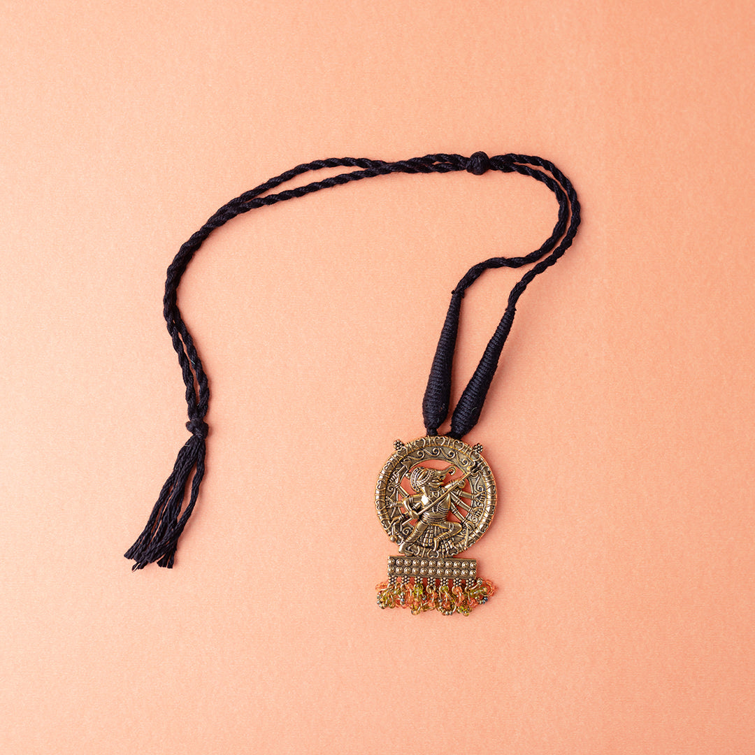 Ishika Antique Brass Metal Pendant Necklace