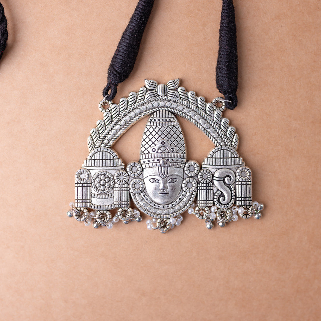 Ananya Antique Silver Metal Pendant Necklace