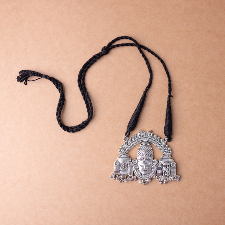 Ananya Antique Silver Metal Pendant Necklace