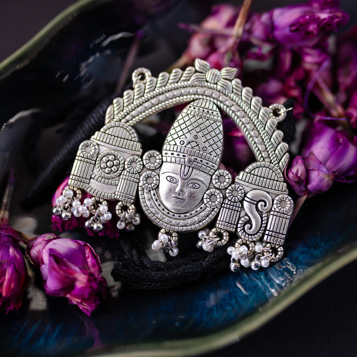 Ananya Antique Silver Metal Pendant Necklace