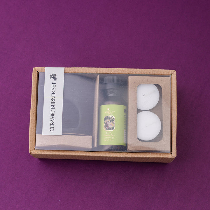 Spa Aroma Oil & Ceramic Burner Set (Customizable)