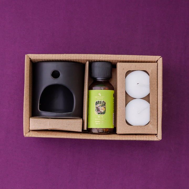 Spa Aroma Oil & Ceramic Burner Set (Customizable)