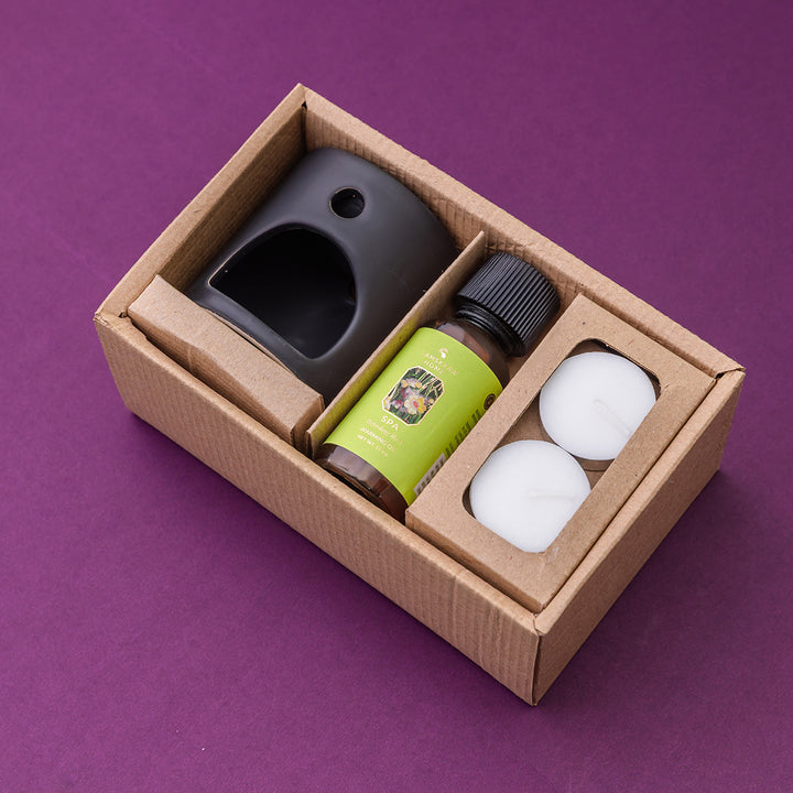 Spa Aroma Oil & Ceramic Burner Set (Customizable)