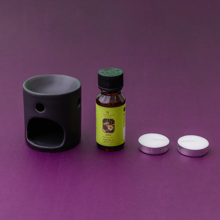 Spa Aroma Oil & Ceramic Burner Set (Customizable)