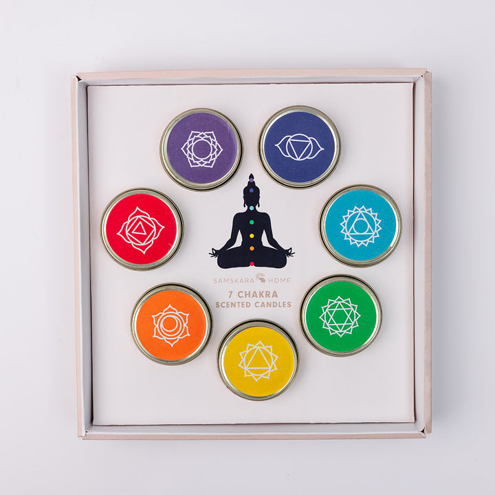 7-Chakra Tin Candles Box Set