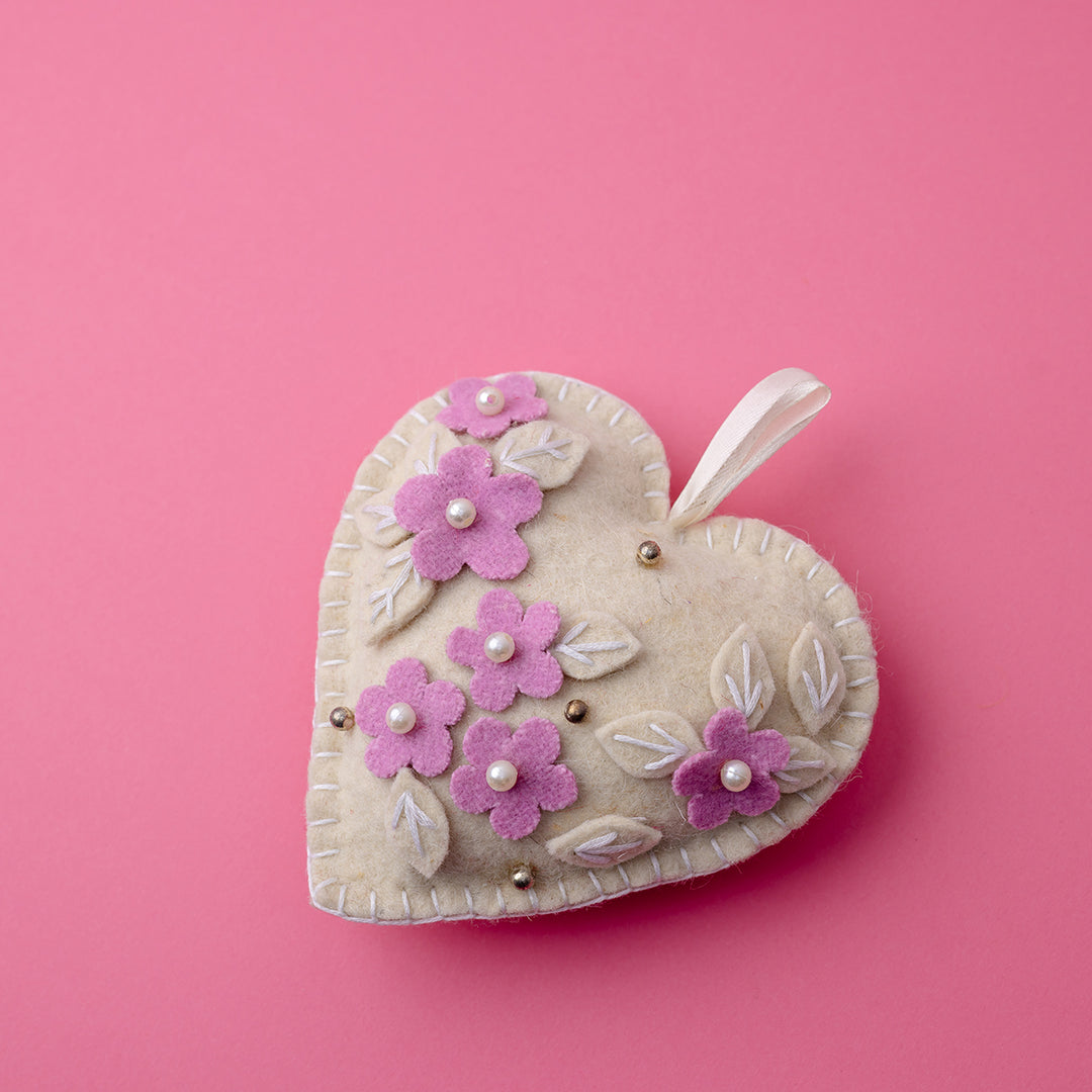 Lavender Love Heart Ornament