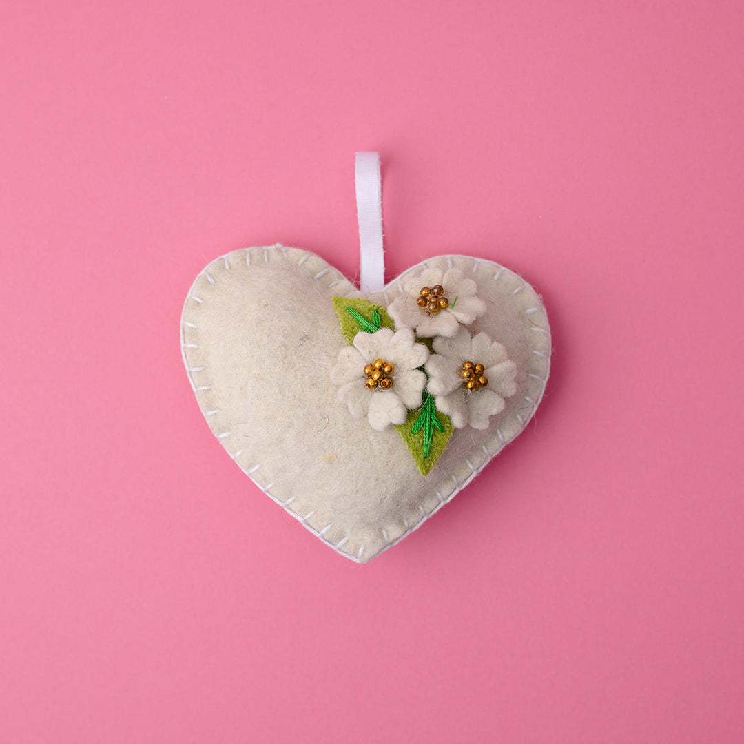 Ethereal Floral Heart Ornament