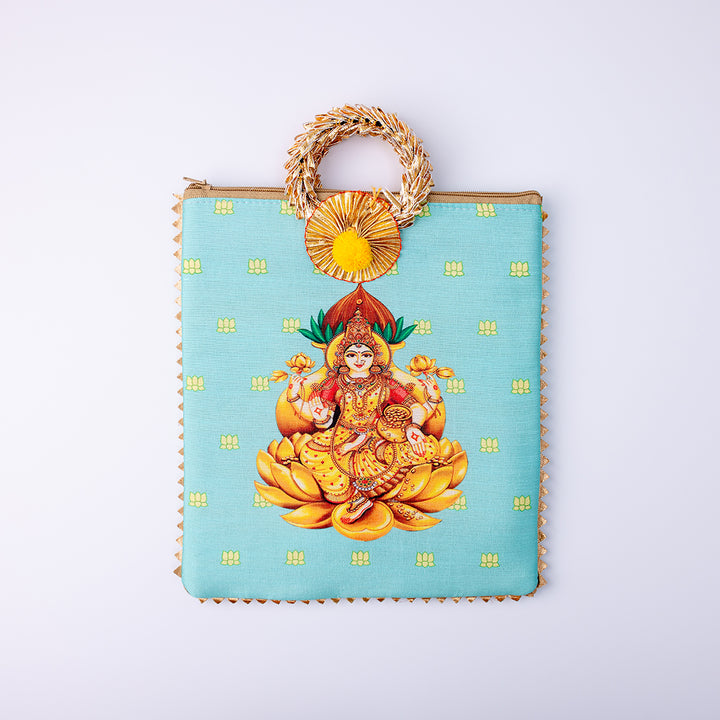 Lakshmi Fabric Gift Bag - Turquoise