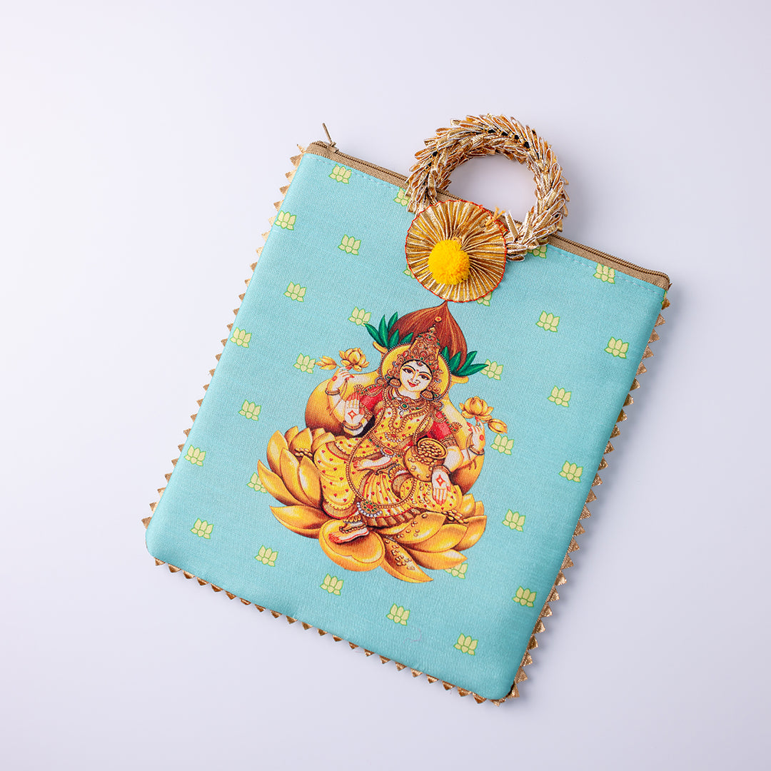 Lakshmi Fabric Gift Bag - Turquoise