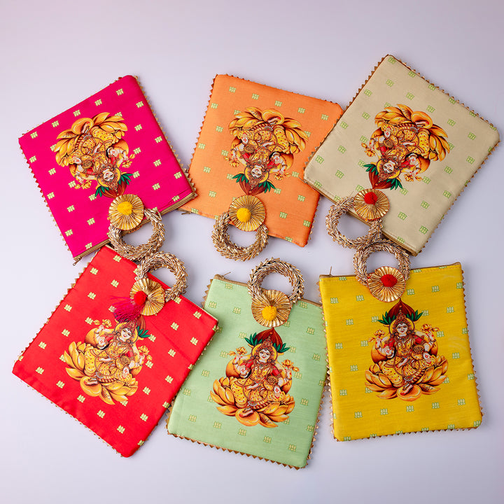 Lakshmi Fabric Gift Bag - Set of 6 mixed colours