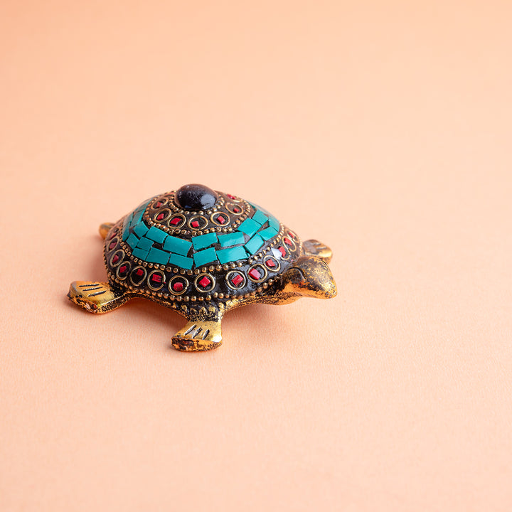 Turquoise Mosaic Tortoise Figurine