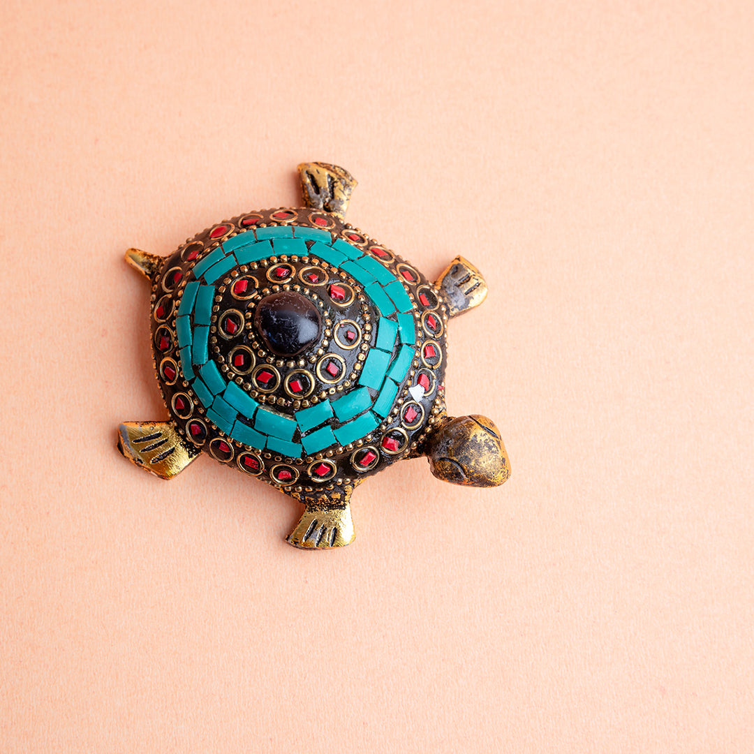 Turquoise Mosaic Tortoise Figurine