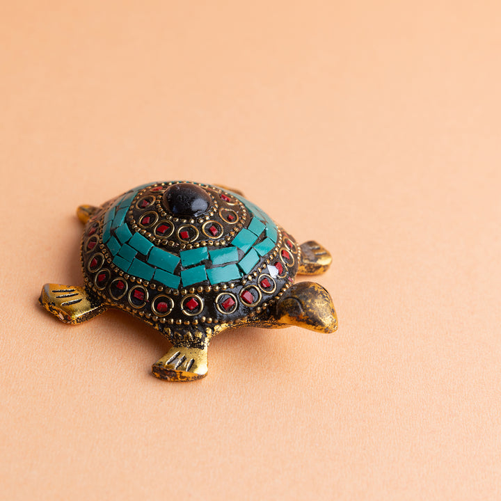 Turquoise Mosaic Tortoise Figurine