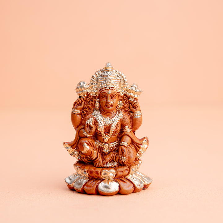 Terracotta Lakshmi Idol with Gold Highlights