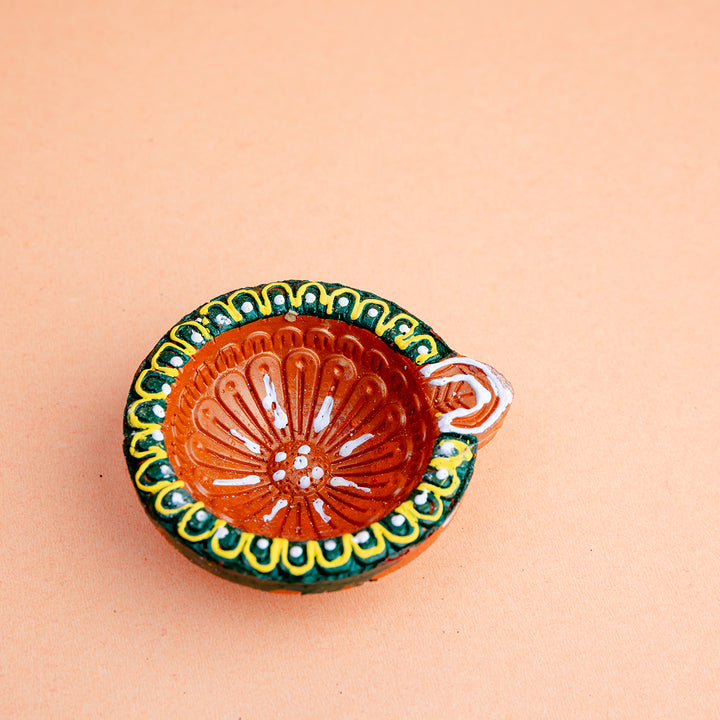 Earthy Elegance Hand-Painted Diya