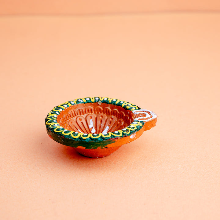 Earthy Elegance Hand-Painted Diya