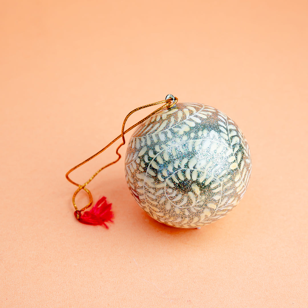 Silver Fern Christmas Ornament