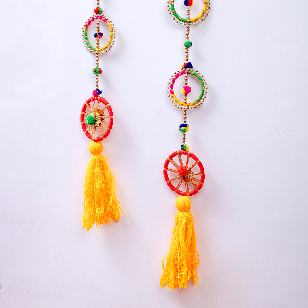 Colorful Wheel Tassel Toran