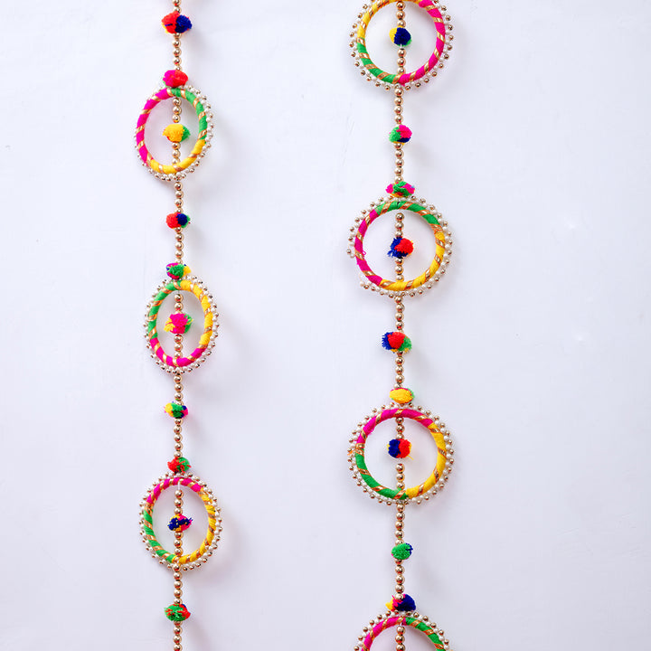 Colorful Wheel Tassel Toran