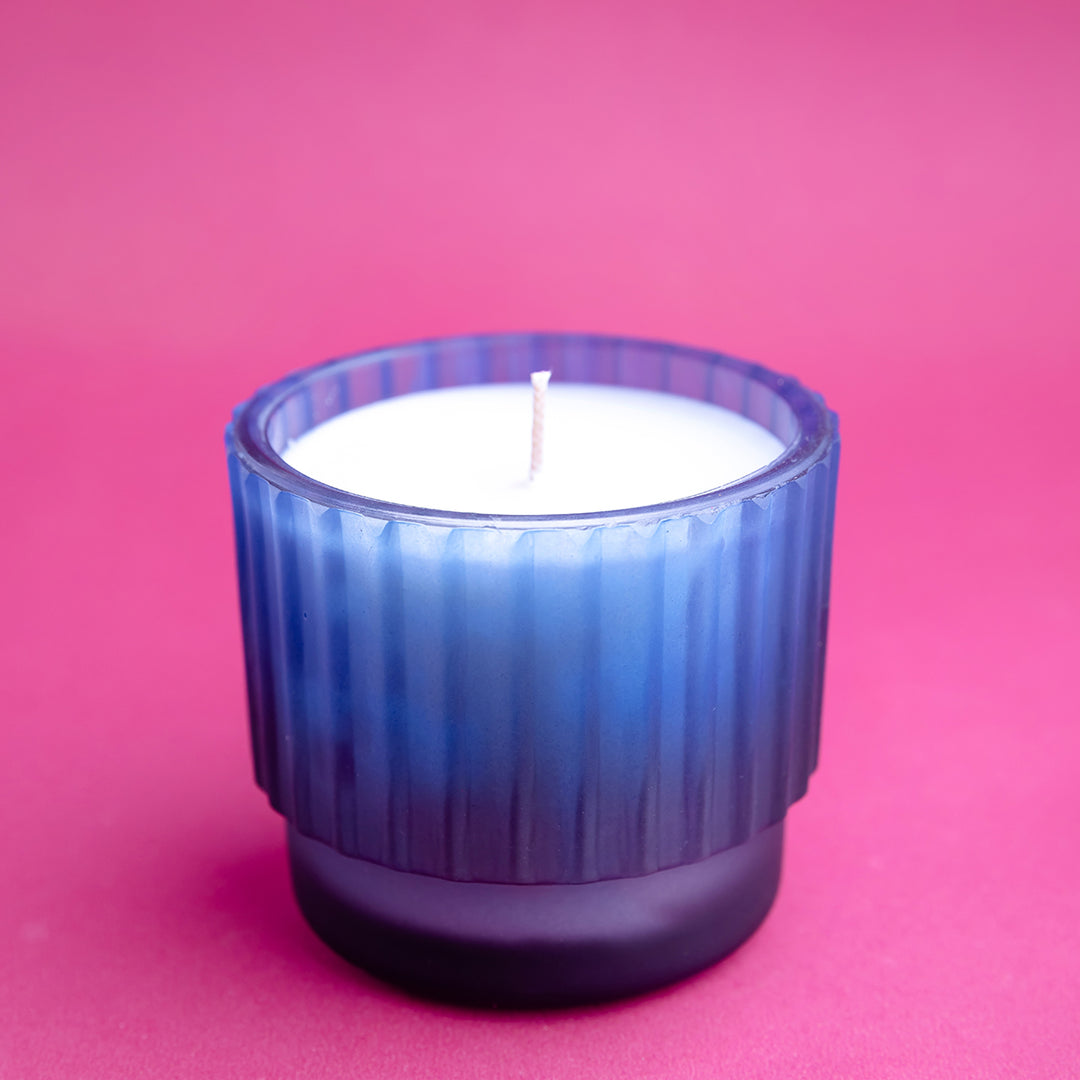 Midsummer Magic Ribbed Glass Scented Candle