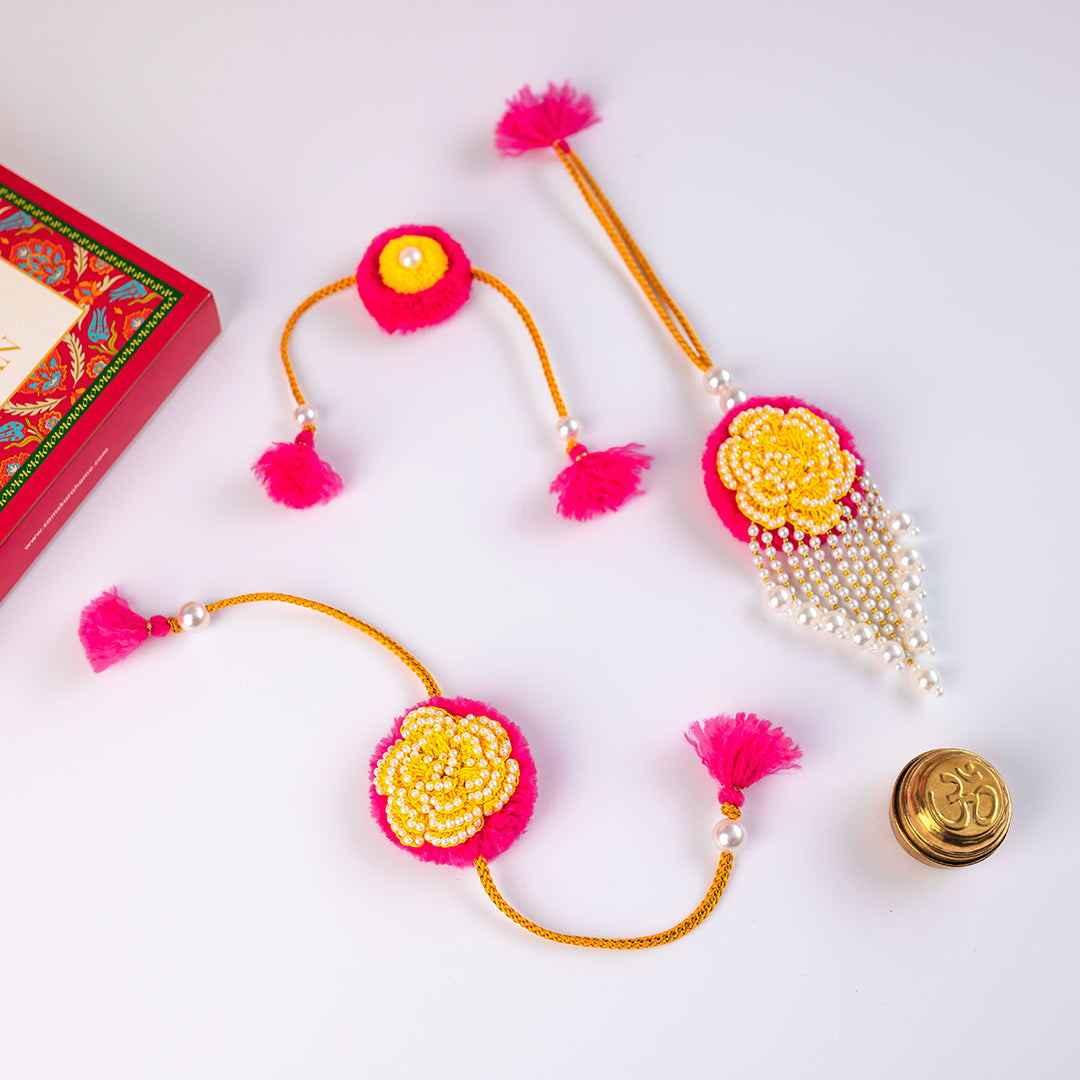 Vandana (Set of 2 Rakhis & 1 Lumba) Gift Set