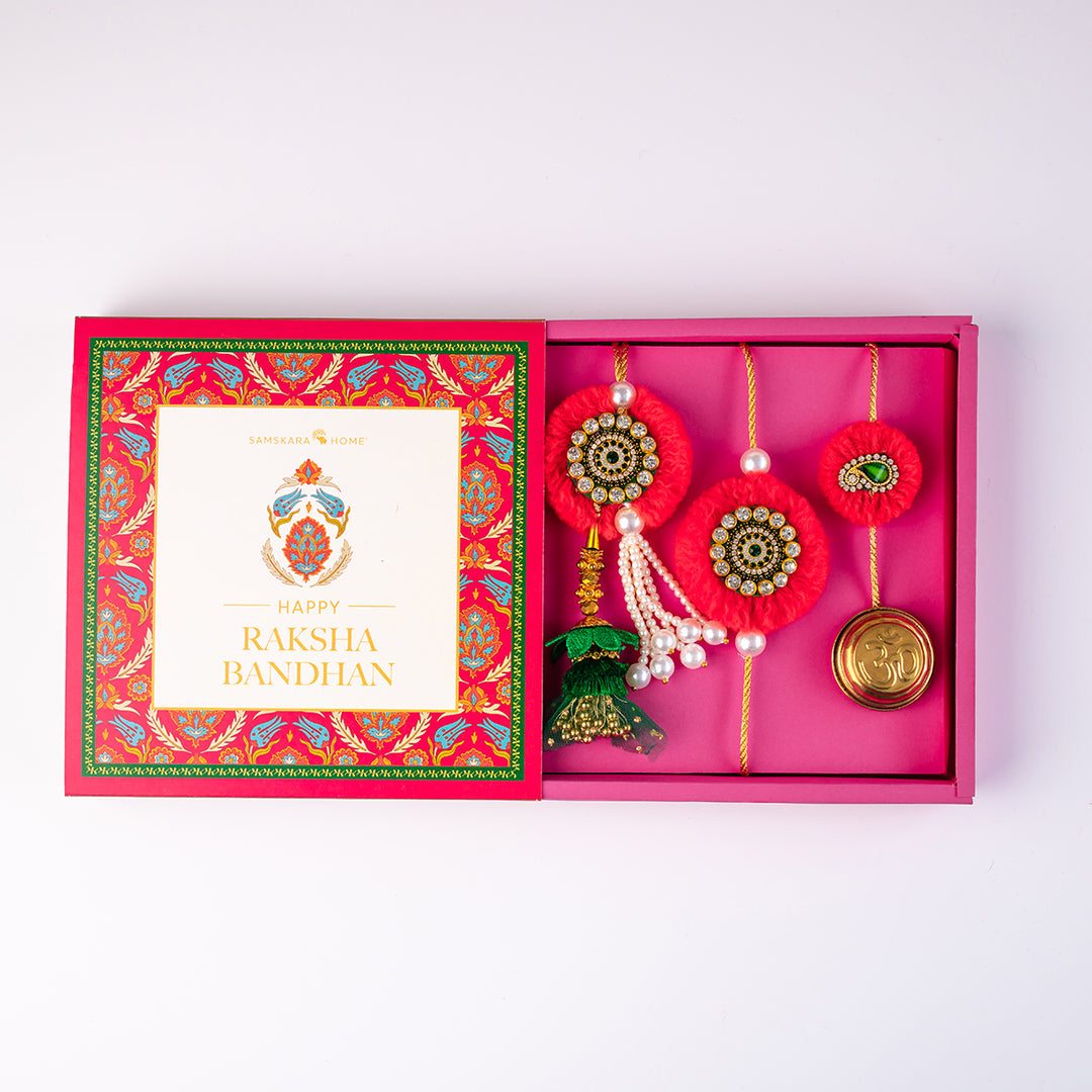 Prachi (Set of 2 Rakhis & 1 Lumba) Gift Set