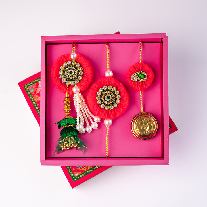 Prachi (Set of 2 Rakhis & 1 Lumba) Gift Set