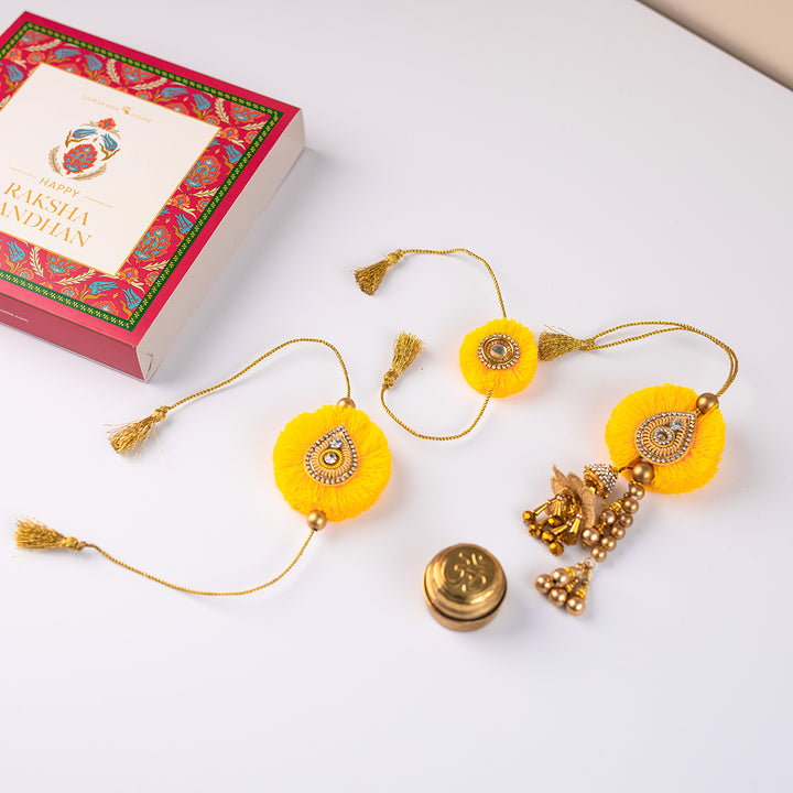 Niharika (Set of 2 Rakhis & 1 Lumba) Gift Set