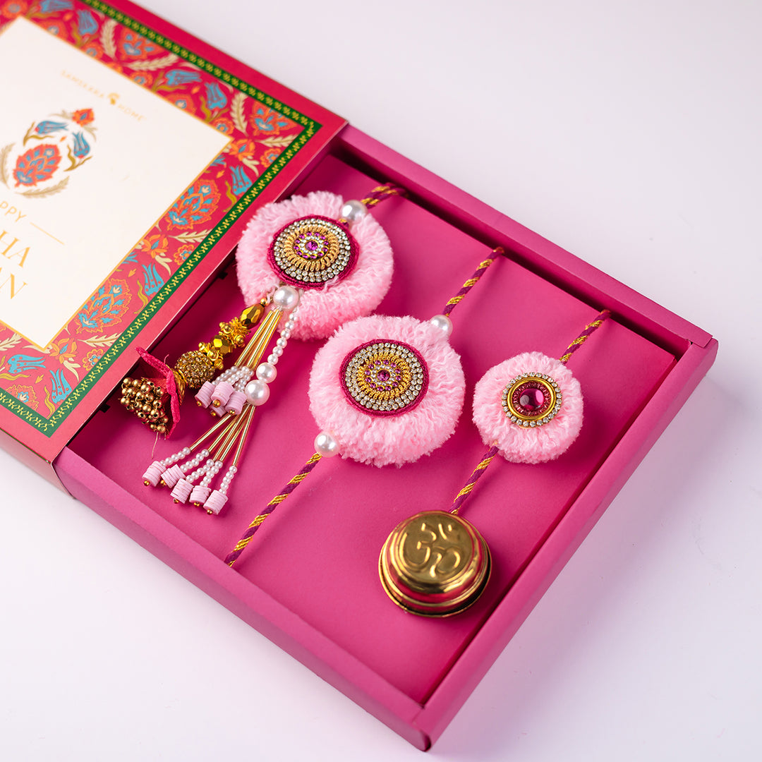 Taruni (Set of 2 Rakhis & 1 Lumba) Gift Set