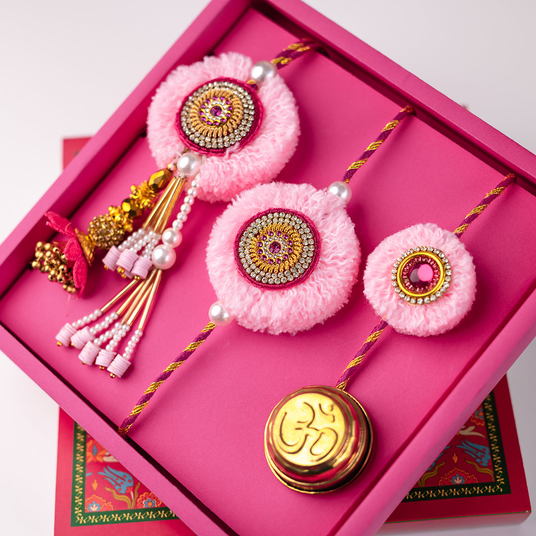 Taruni (Set of 2 Rakhis & 1 Lumba) Gift Set