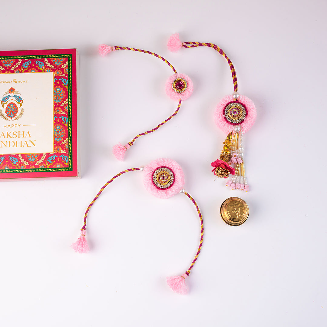 Taruni (Set of 2 Rakhis & 1 Lumba) Gift Set