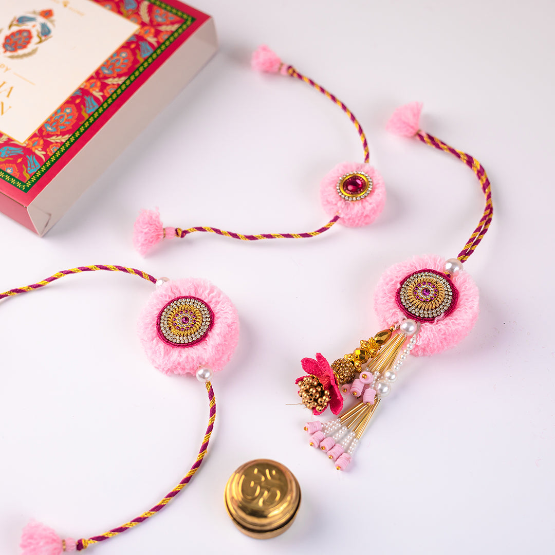 Taruni (Set of 2 Rakhis & 1 Lumba) Gift Set