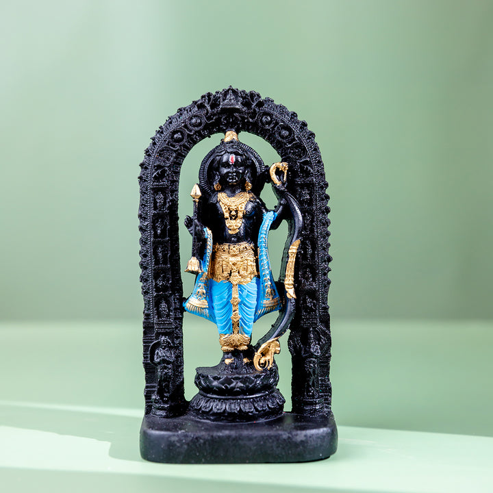 Serene Black Gold Ram with Blue Robe