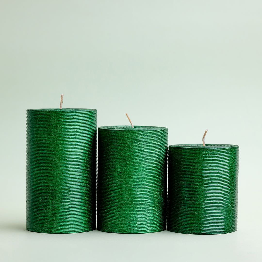 Set of 3 Unscented Pillar Candles