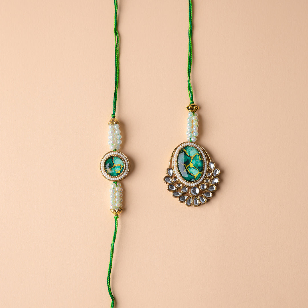 Sharvani-Shakti Couple Rakhi Set