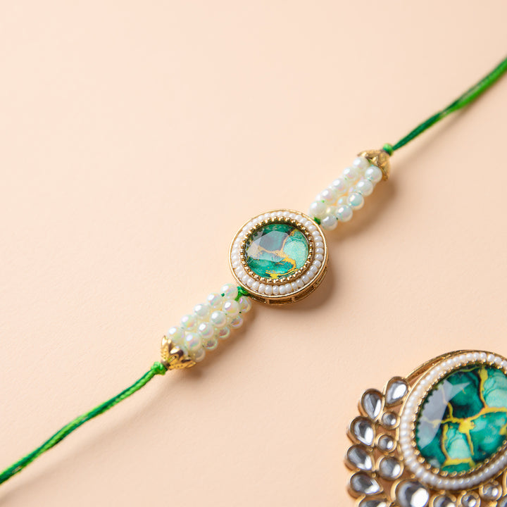 Sharvani-Shakti Couple Rakhi Set