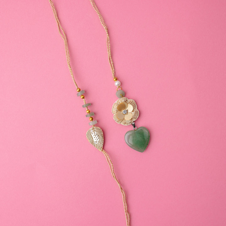 Jade Heart Couple Rakhi
