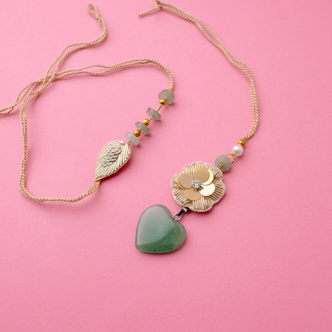 Jade Heart Couple Rakhi