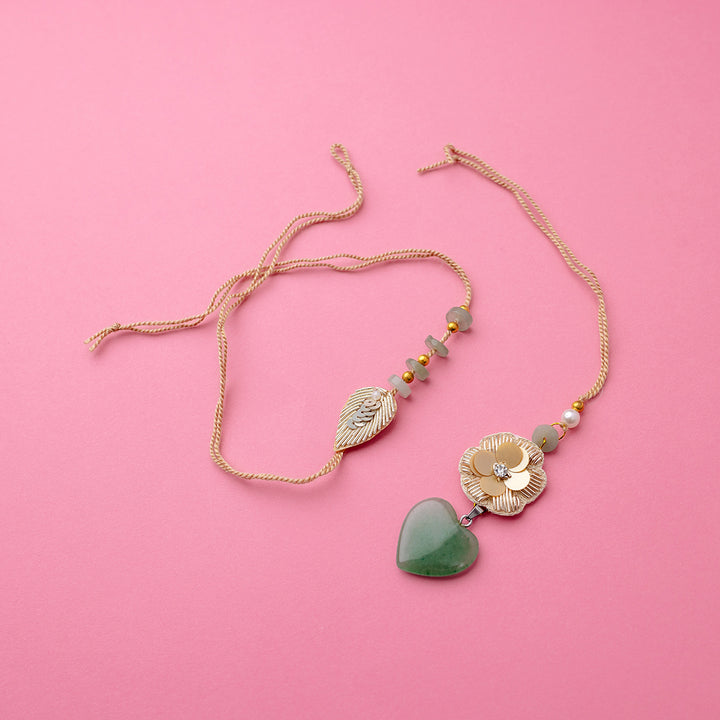 Jade Heart Couple Rakhi