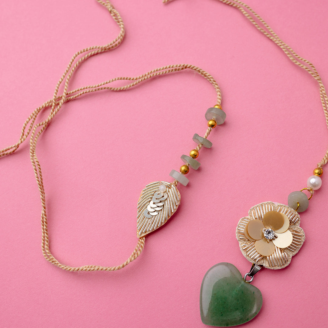 Jade Heart Couple Rakhi