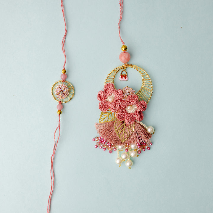 Phoolwari Bandhan Bhaiya Bhabhi Rakhi Set