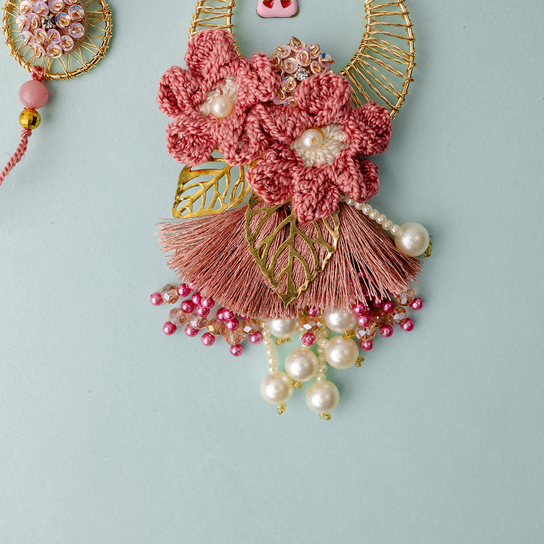 Phoolwari Bandhan Bhaiya Bhabhi Rakhi Set