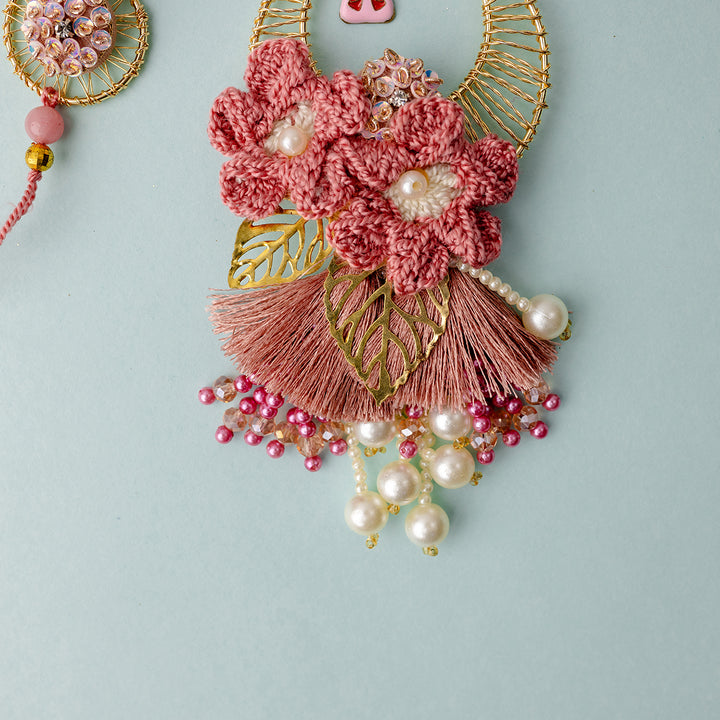 Phoolwari Bandhan Bhaiya Bhabhi Rakhi Set