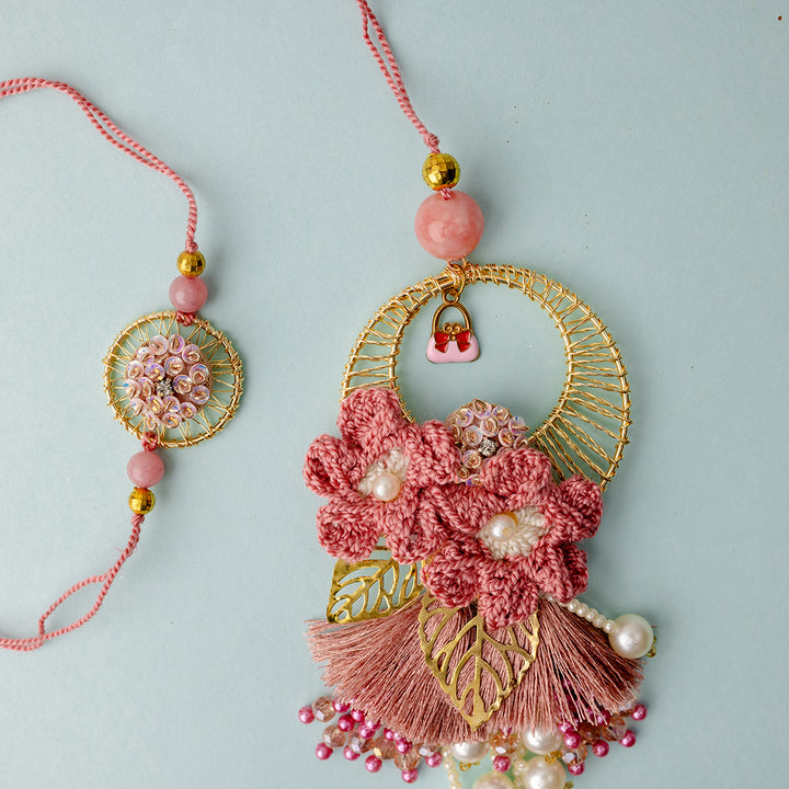 Phoolwari Bandhan Bhaiya Bhabhi Rakhi Set