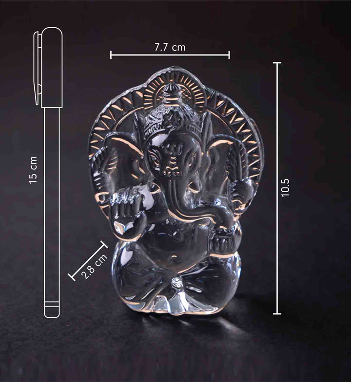 Karunya Glass Ganesha Idol